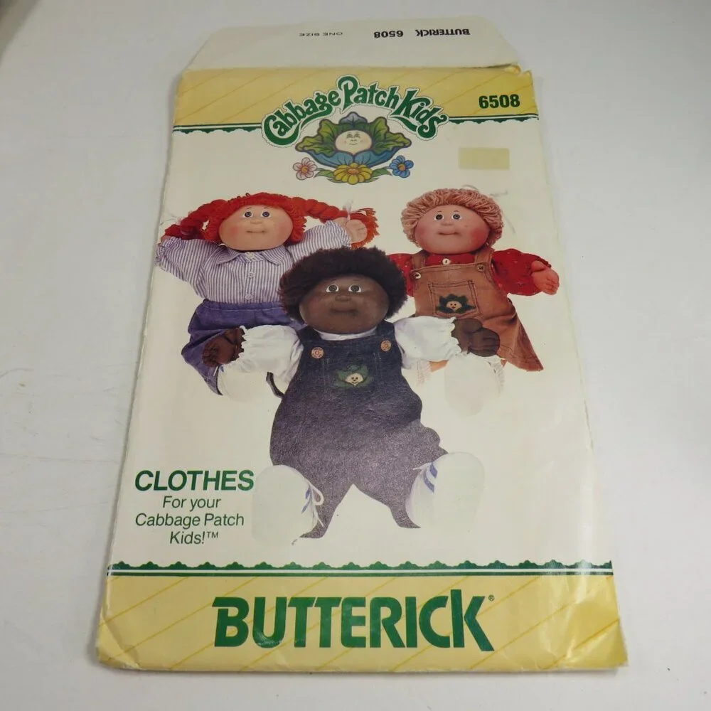 Butterick 6508 Cabbage Patch Kids Doll Clothes Patterns (Complete) 1980s